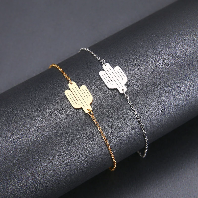Hibobi Stainless Steel Bracelet Femme Jewelry Cactus Charm Bracelets For Women Donot Fade Valentine's Day Bangles Gift (4)