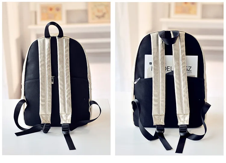 MJ Unisex Backpack Fashion Metallic Female Backpacks Casual Daypack Large Travel Bag Big Holographic Backpack Cool School Bags (5)