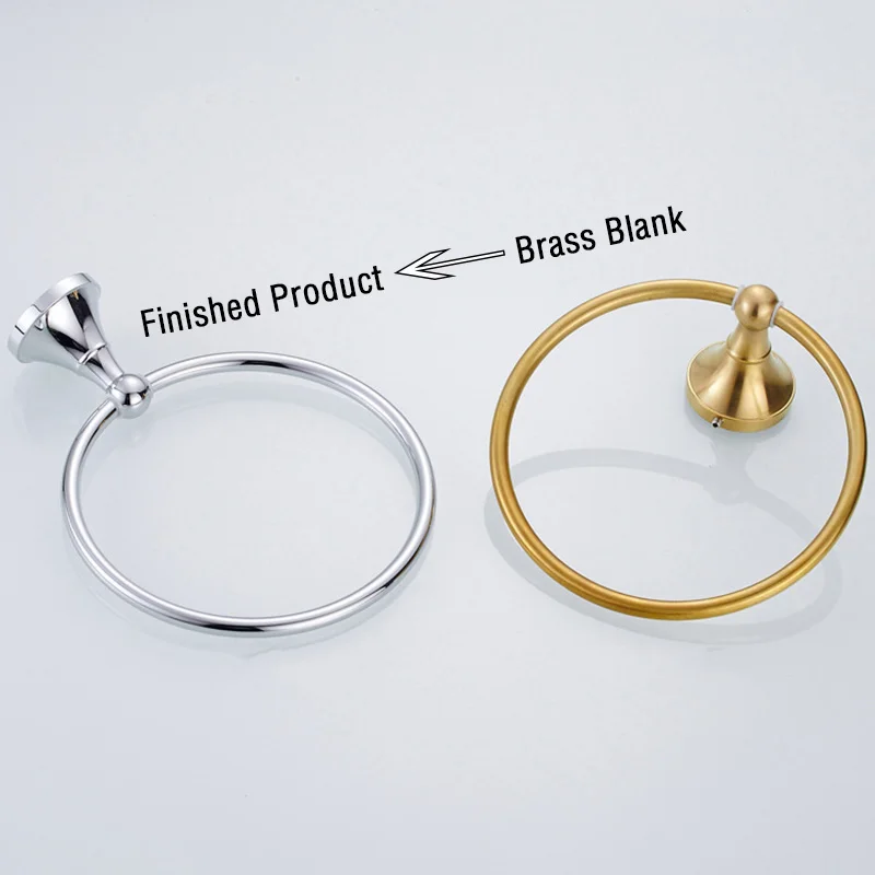Hand Towel Ring Holder Black White Wall Mounted Bathroom Accessories Antique Bronze Round Hanging Chrome Towel Hanger Ring Gold bathroom towel ring bathroom towel holder
