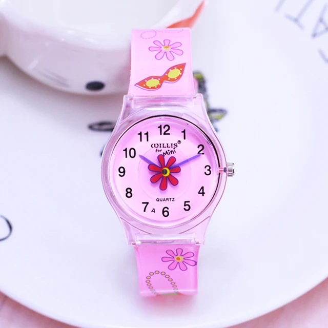 WILLIS Hot Sale Flower Printed Wrist Watch Children Watches Cute Cartoon Watch K WILLIS Hot Sale Flower Printed Wrist Watch Children Watches Cute Cartoon Watch K