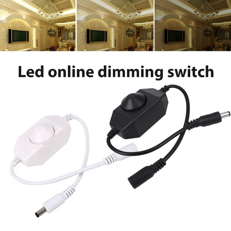 

Single Color In-Line Dimmer Switch LED Dimmer Controller LED Dimmer Switch Knob Type Lamp Light Strip Brightness Controller