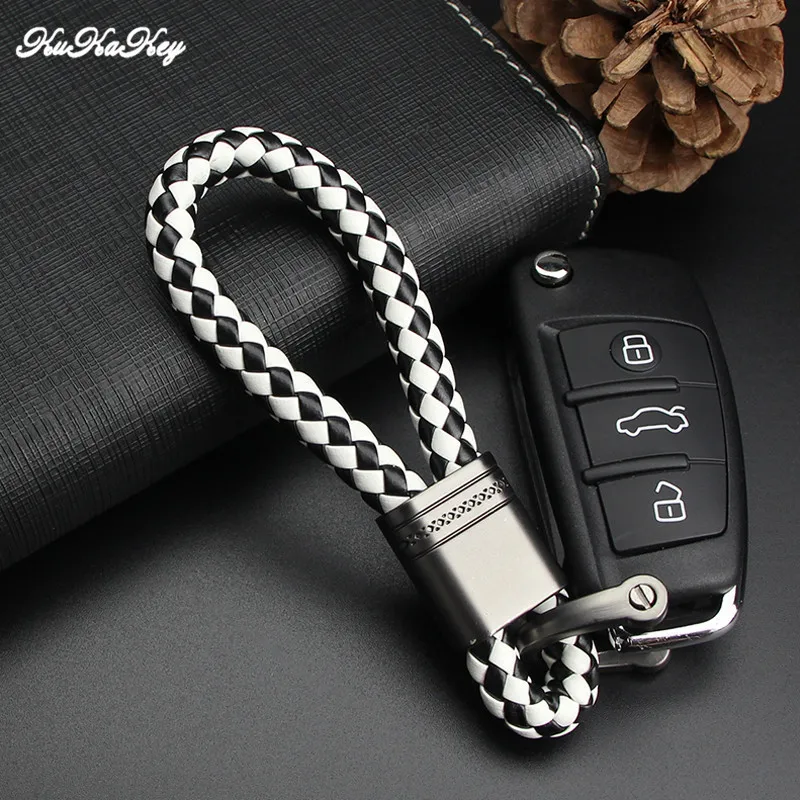 Автомобильный брелок KUKAKEY из искусственной кожи Эмблема Для Audi Mercedes Benz BMW Chevrolet