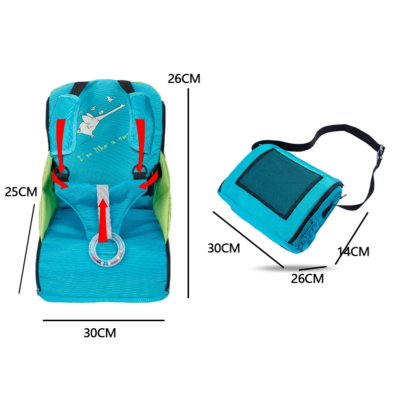 Переносное детское кресло, складное детское сиденье, продукт для обеденного стула, сумка для трехточечного ремня безопасности, многофункциональные сумки для стульев