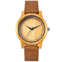 old leather man watch bamboo 1
