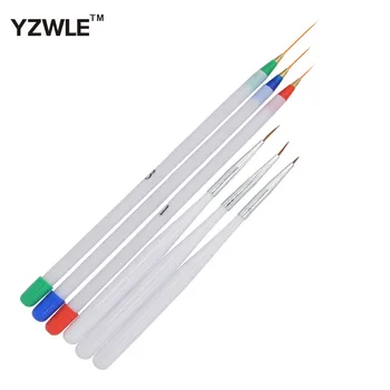 

YZWLE 6Pcs/Pack 3 Fine Drawing 3 Striping Liner Design Set Nail Tool 6Pcs/Pack Nail Art Pens Brushes 40