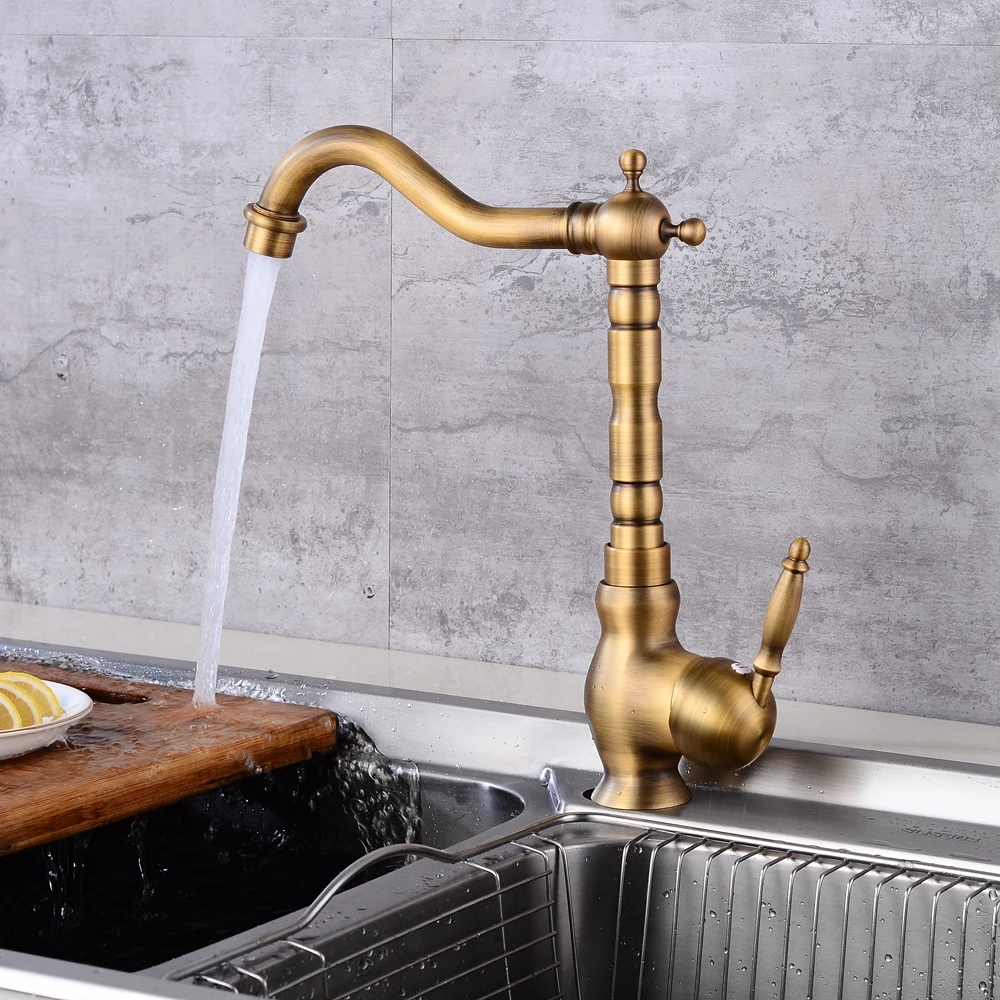  Kitchen Sink Faucet Antique Bronze Finished Hot and Cold Water Mixer Crane With Pop Up ML312 - 32834836292