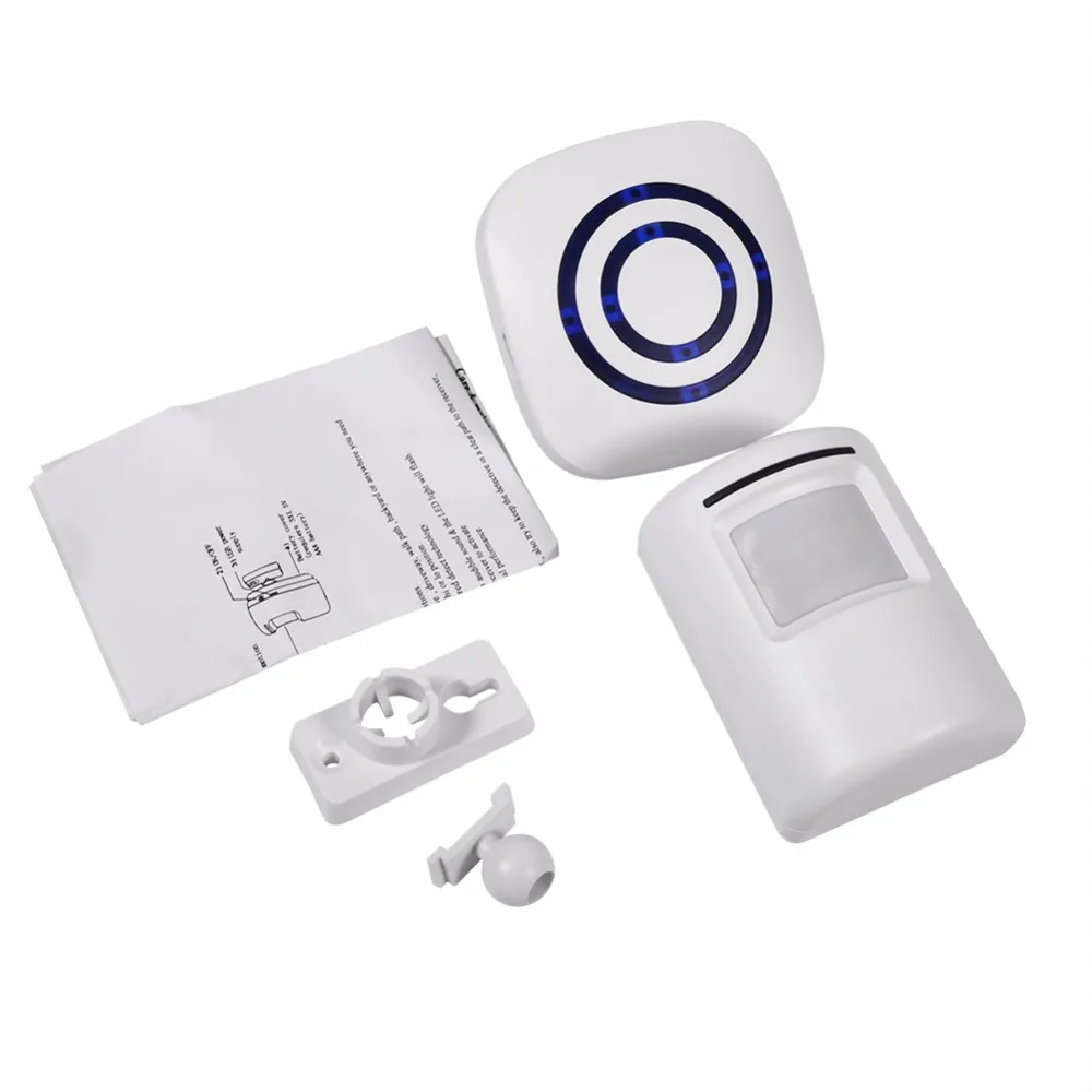 

38 Music Tunes Driveway Patrol Garage Motion PIR Sensor Welcome Smart Chimes Wireless Alert Secure System Doorbell Alarm EU Plug