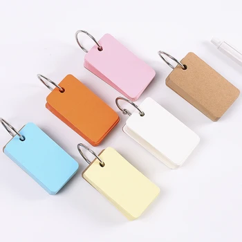 

1 pcs South Korea's simple blank memo pad note Kraft student English word notepad Binder ring loose-leaf portable memory card
