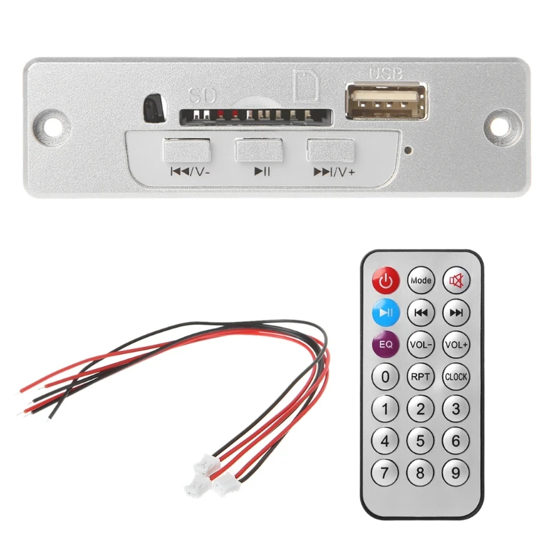 12V Bluetooth MP3 Decoder Board Modul SD Karten Slot USB FM Fernbedienung Remote
