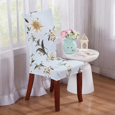chair covers 11 WLIARLEO накидка на стул из спандекса Эластичные Свадебные чехлы для стульев для столовой, офисный принт Съемный Анти-грязный универсальный чехол для сиденья - Цвет: chair covers 11