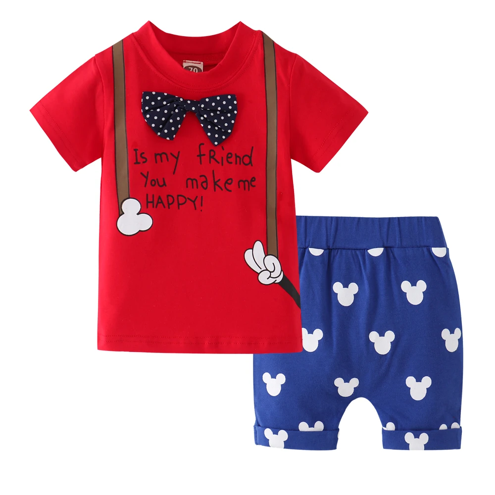 

Toddler Baby Boy Clothes Set Short Sleeve Gentleman Style T-shirt+Shorts Pants Newborn Infant Clothing Outfit Summer Set