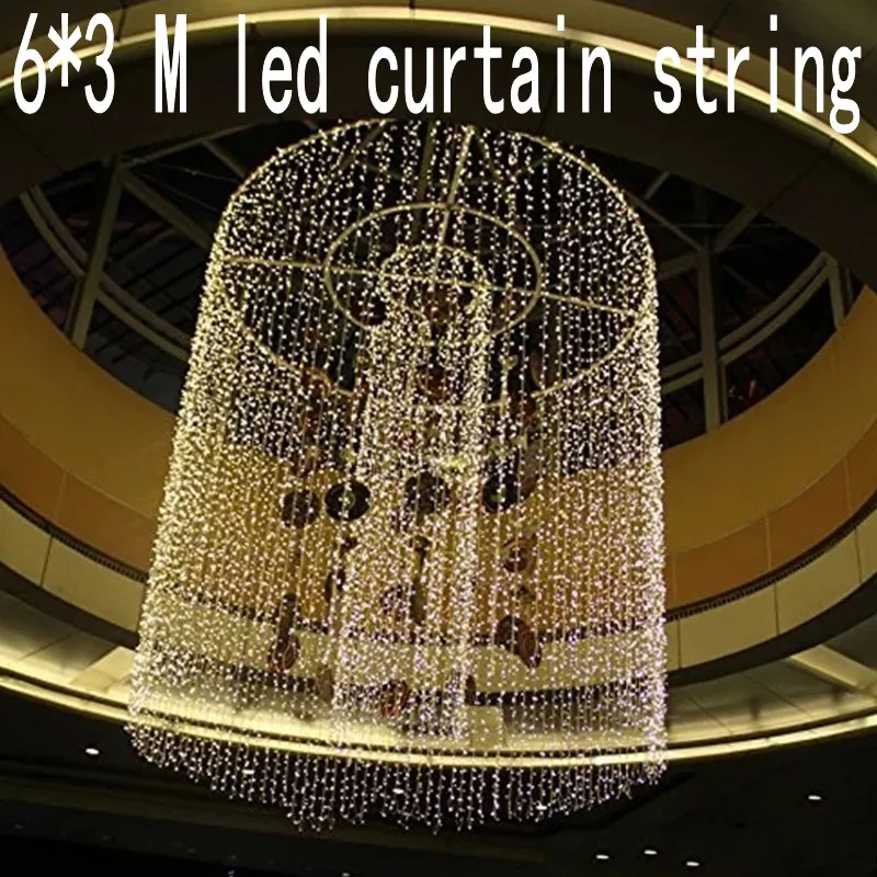 

600 leds christmas Window decoration 6m Droop 3m curtain string led lights 220V New year Garden home Xmas Party Wedding holiday