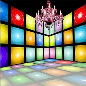 

party backgrounds Vinyl cloth High quality Computer print Indoor Light Music Room Lamp Colorful Dance Floor Frames backdrops
