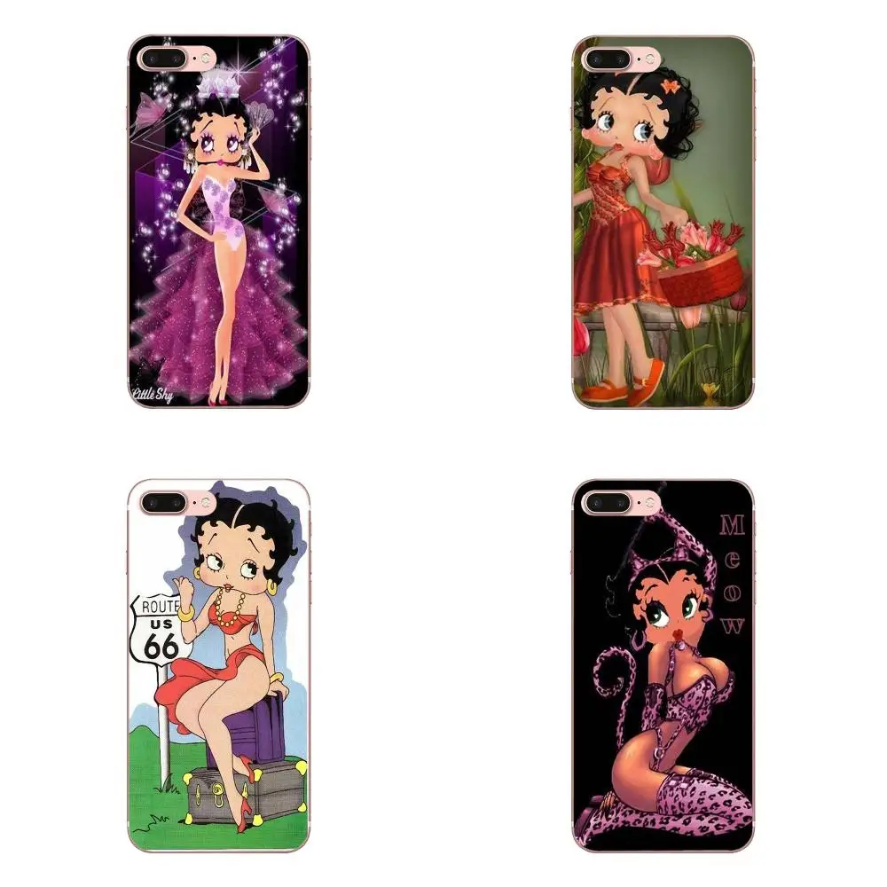 

Soft TPU Cases Capa Cover For Apple iPhone X XS Max XR 4 4S 5 5C 5S SE 6 6S 7 8 Plus Unique Sexy Betty Boop On Black