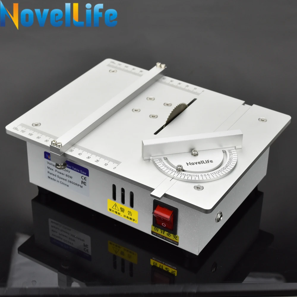 

Mini Hobby Table Saw Woodworking Electric Bench Saw DIY Handmade Model Crafts Cutting Tool Adjutable Speed with Power Supply