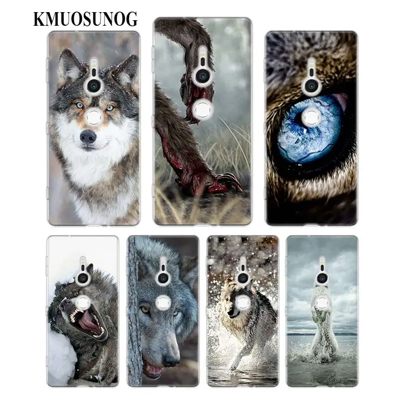 

Transparent Soft Silicone Phone Case Animal Wolf for Sony Xperia E5 XA1 XA2 M5 Z5 XZ1 XZ2 Compact