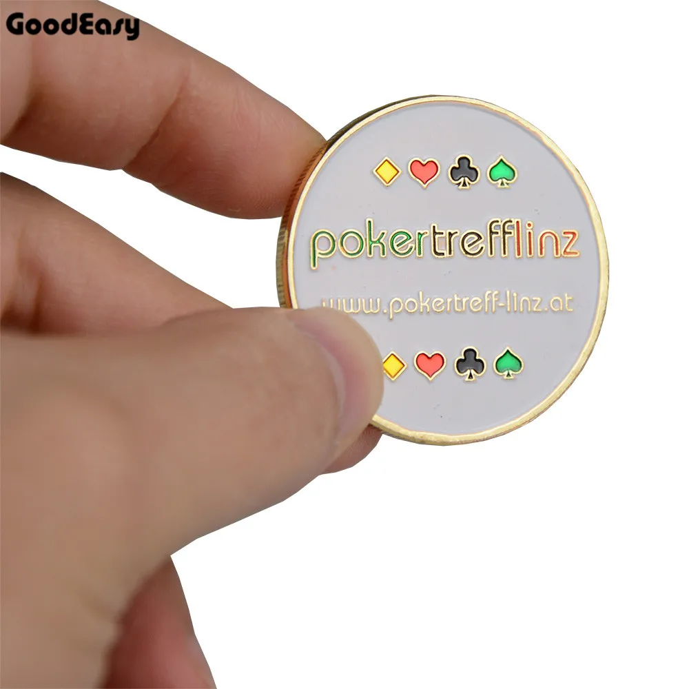 

Hot Poker Card Guard Protector Metal Token Coin with Plastic Cover Texas Poker Chip Set Pokertrefflinz Pokerstars Dealer Button