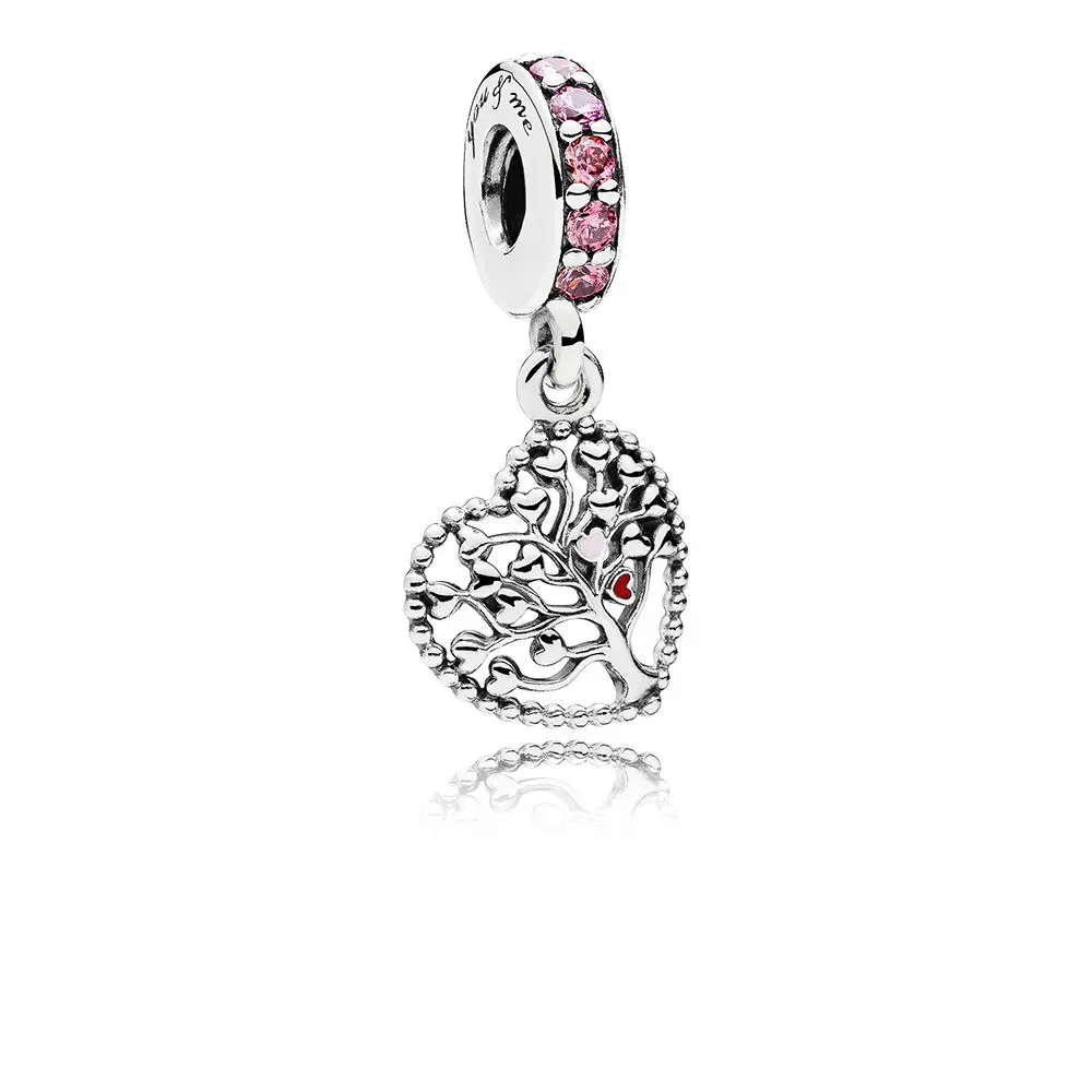 

Authentic 925 Sterling Silver Tree of Love Dangle Charm Bracelet Pendant Fit Pandora Bracelet DIY Charms For Jewelry Making