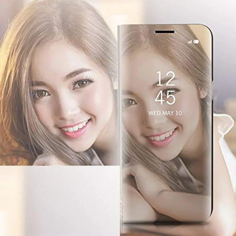 Clear View Mirror Flip Electroplate Stand Case Cover For Xiaomi Mi A2 Lite Smart Phone Capa For Redmi 6 Pro Note 5 Coque Fundas  (13)