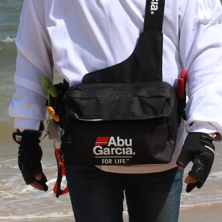 Горячая ABU GARCIA черный 600D нейлон мульти-карман Рыболовная Сумка для спорта на открытом воздухе поясная Сумка рыболовные снасти коробка аксессуары