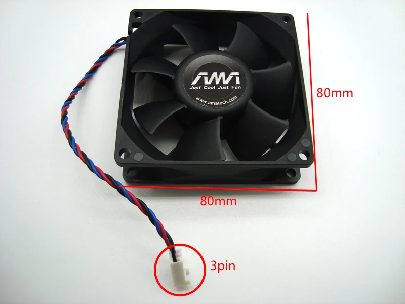 Вентилятор охлаждения DELTA AUB0812VH 8025 12V 0.41A 8CM 3PIN| |