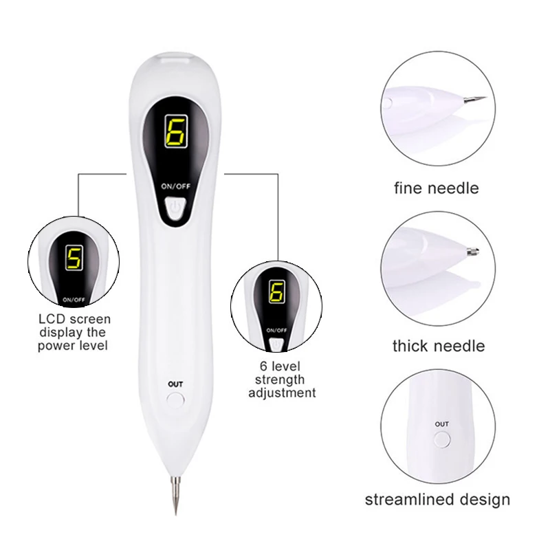 Инструмент для ухода за кожей, тег для удаления прыщей, темных пятен, для лица, Laserpen, Mole Verrugas, удаление веснушек, тату, игла, светильник, терапия, ручка