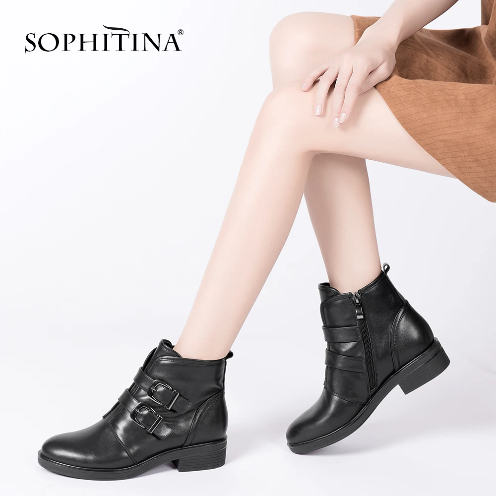 SOPHITINA/Ботинки женские. Стильные ботинки выполнены из натуральной кожи. Спереди