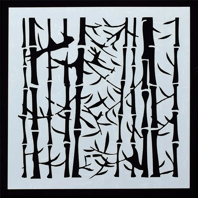 1Pcs Resuable Bamboo Leaves Shape Stencils DIY Airbrush Painting Scrapbooking Album Crafts ...