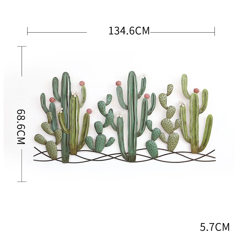 Европейский кованого железа Настенная роспись ремесла украшения креативные стены кактус 3D стерео стикер украшение фона R2214