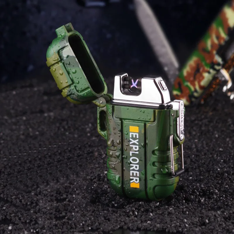 Outdoor Waterproof Usb Electric Lighter Windproof Double Arc BBQ Candle Plasma Cigar Smoking Accessories | Дом и сад