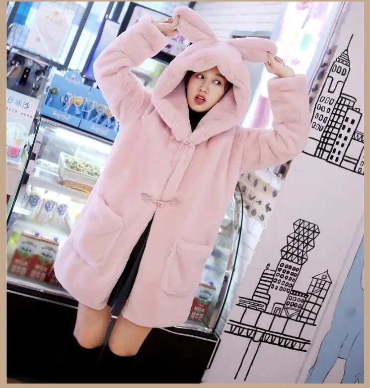 Tempérament 2017 Et Lapin Peluche Nouvelle Veste Femme Coréenne Imitation Mode En D'hiver De Long Manteau Automne Fourrure wCqrnAwZ