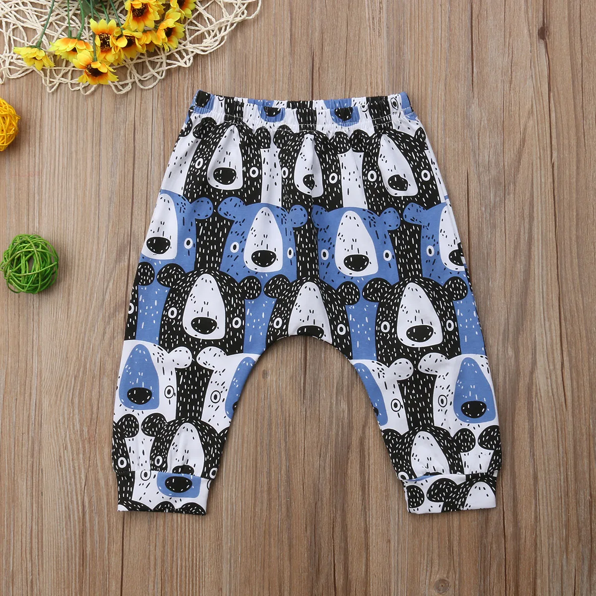 Штаны для маленьких мальчиков и девочек штаны-шаровары с милыми животными повседневные осенние хлопковые брюки От 0 до 3 лет для маленьких мальчиков