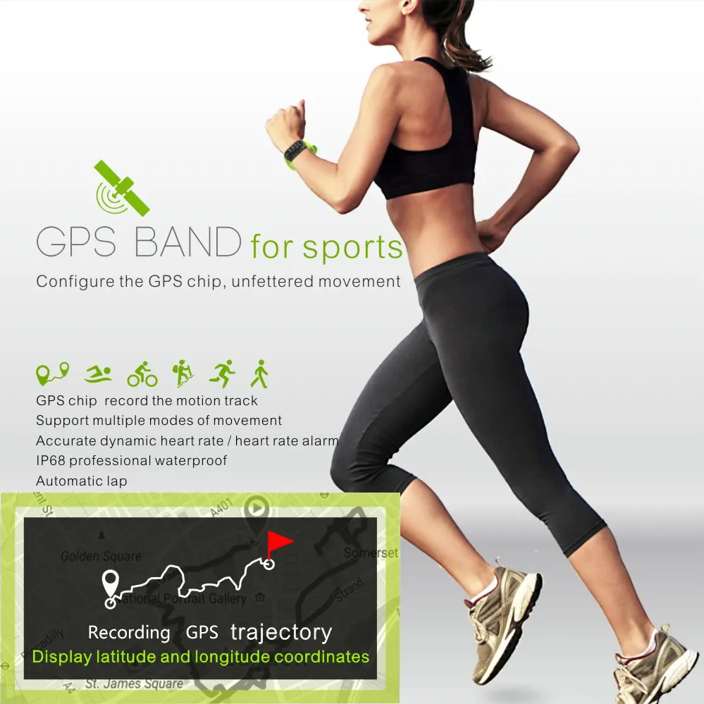  Makibes G03 männer Armband IP68 Wasserdichte Smart Band Herz Rate Monitor Anruf Erinnerung GPS S908