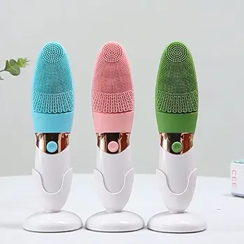 

Electric Silicone Facial Cleansing Brush Face Pore Cleaner Ultrasonic Vibration Waterproof Face Washing Tool Face Srubber