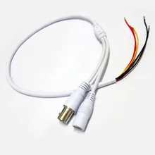 2x 60cm Power Video Cable BNC & DC Connector to Stripped Wire cctv end cable with Terminals 1.25P for PCB Board CCTV Camera