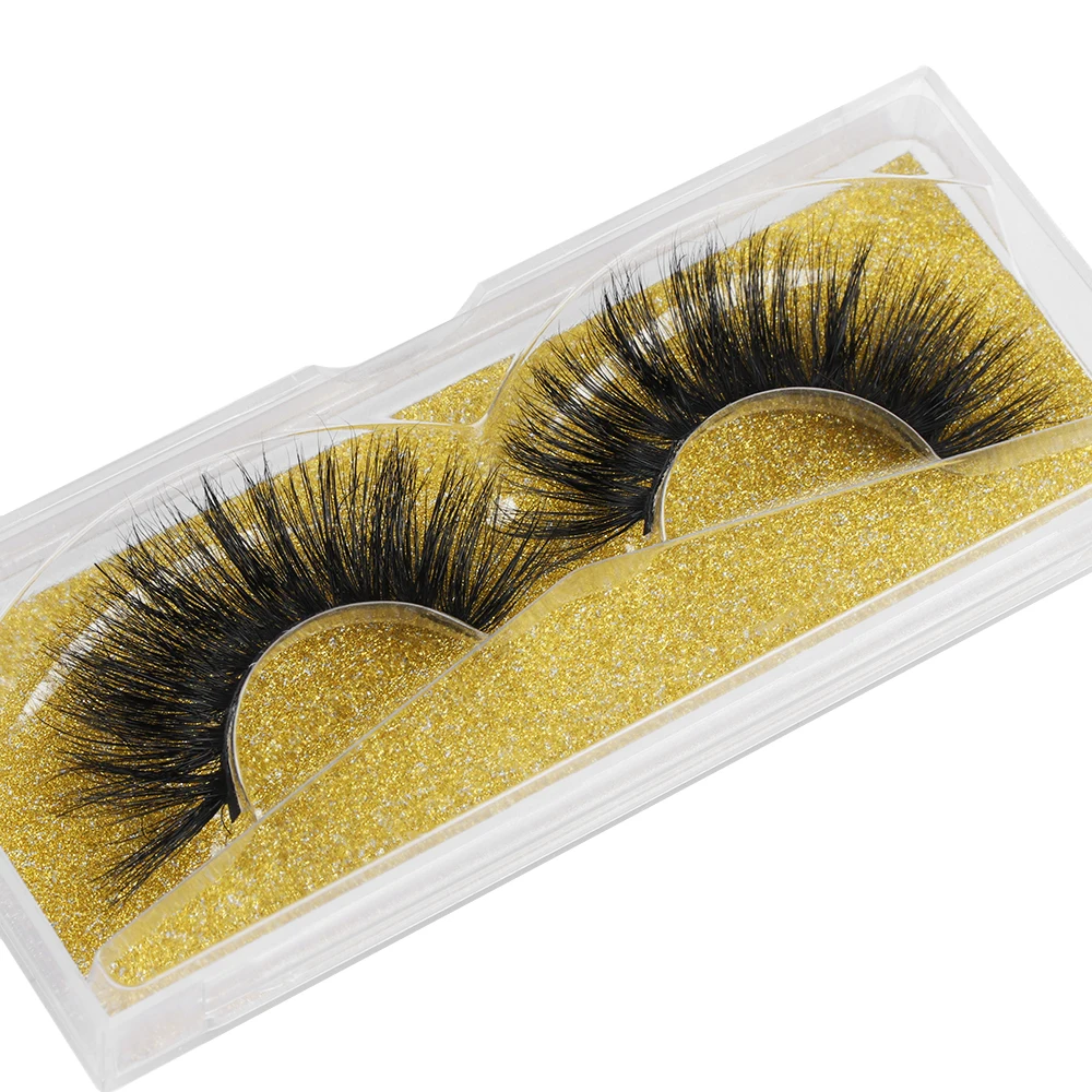 1pair 100 Mink Eyelashes Extra Long 25mm Lashes Big Volumn Crisscross