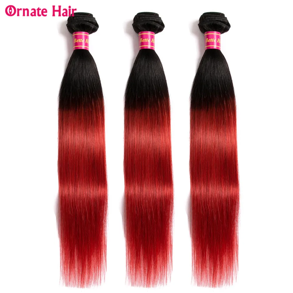 Ombre Colored Human Hair Bundles With Closure Peruvian Straight Hair Bundles With Closure Ornate Hair Non Remy T1b/red 12-24inch Ombre Colored Human Hair Bundles With Closure Peruvian Straight Hair Bundles With Closure Ornate Hair Non Remy T1b/red 12-24inch