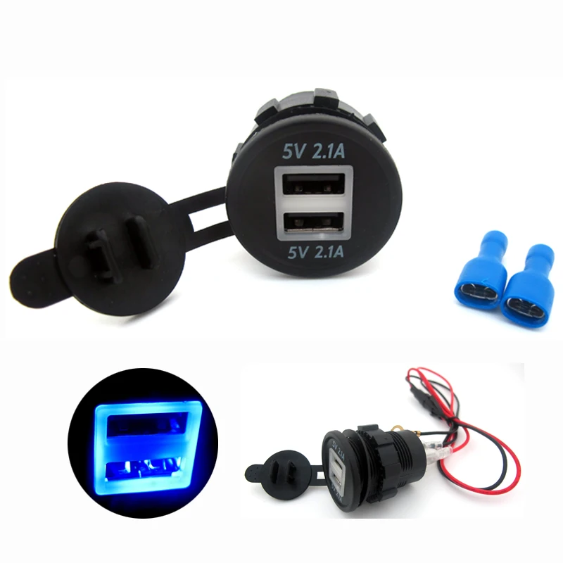 Автомобильное зарядное устройство с двумя Usb разъемами 5 В 2 1 А для iPhone Ipad Samsung xiaomi