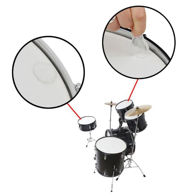 12 Pcs Snare Drum Mute колодки силиконовые гелевые барабанные демпфер глушители ударные Аксессуары для инструментов