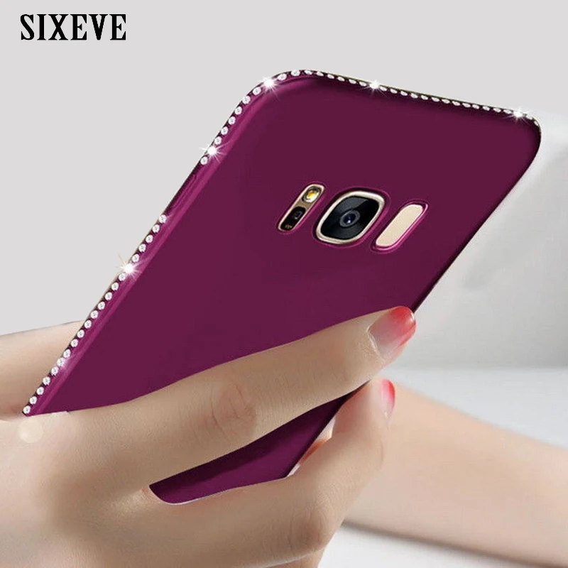 

SIXEVE Diamond Glitter Soft Case For Samsung Galaxy S9 Plus S8 Plus S7 Edge Note 8 Luxury Rhinestone Silicone Bling Cute Cover
