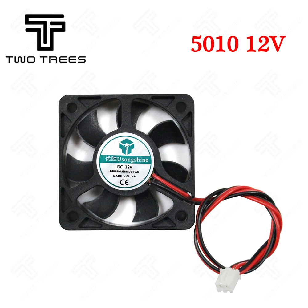24V 50mm Cooling Computer Fan 5010 50x50x10mm DC 3D Printer 2-Pin 2-Pack