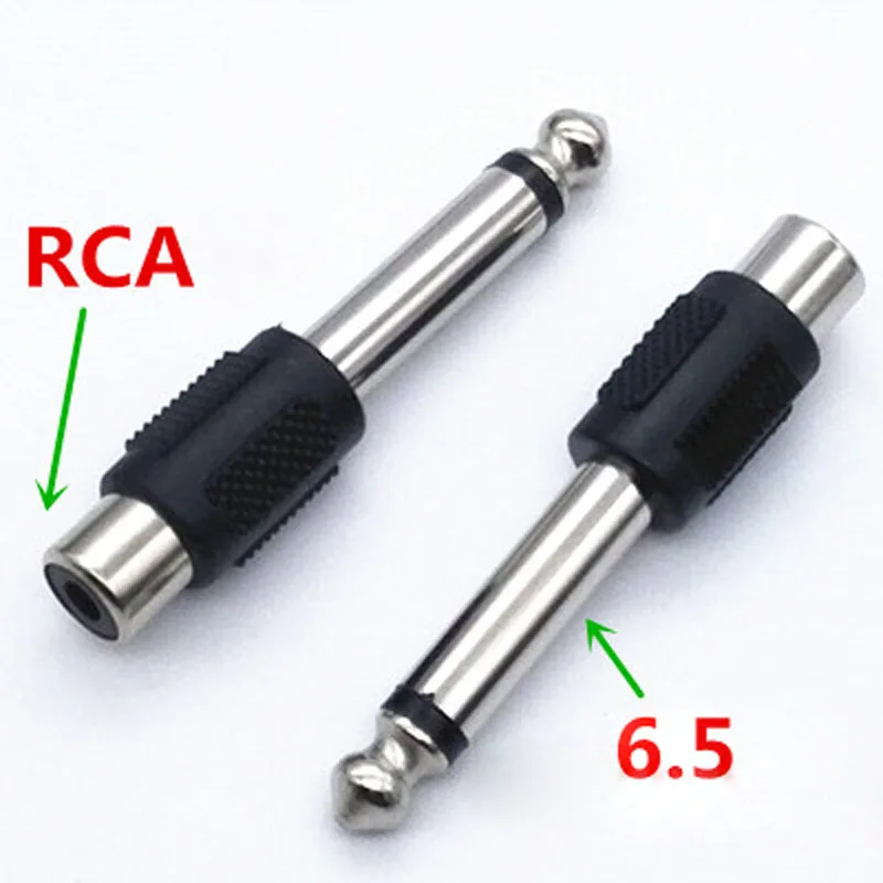 10pcs Jack 6.5mm Connector Turn RCA Female AV Audio Cable Adapter Mono