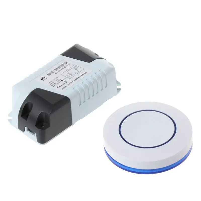 

1Set AC85-110V-250V 1CH LED Light Switch Relay Output Radio Receiver Module Case with Round Remote Control Sticker