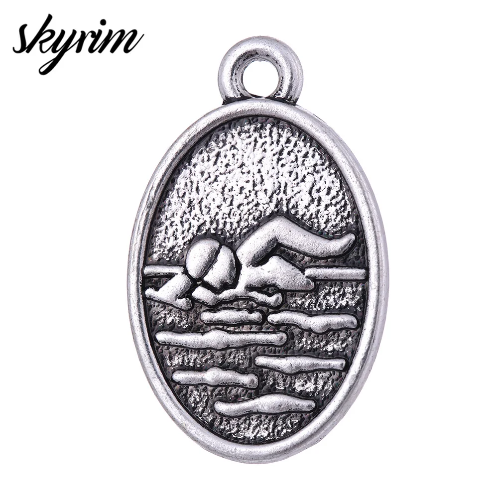 

Skyrim 20pcs Sports Jewelry Swimming Drawing Charm Pendant DIY Metal Accessories for Necklace/Bracelets/Earring Handmade Crafts