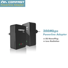 COMFAST 200Mbps Network Powerline ethernet Adapter extender 2 4GHz Mini plc home plug modem Power line
