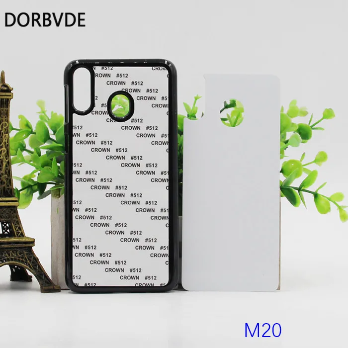 2D чехол, сублимационная печать для samsung M10 M20 жесткий Пластик с пустые металлические вставки 50 шт
