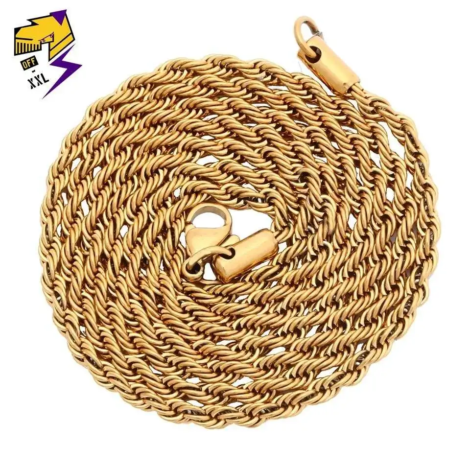 Classic Twisted Chains Necklaces for Male Female Gold Silver Color