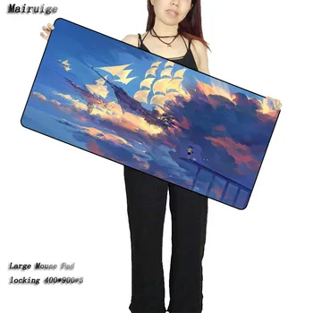 

Mairuige Sky Scenery Ship Anime Large Gaming Mouse Pad Lock Edge Mouse Mat Keyboard Pad Desk Mat Table Mat for Computer Laptop