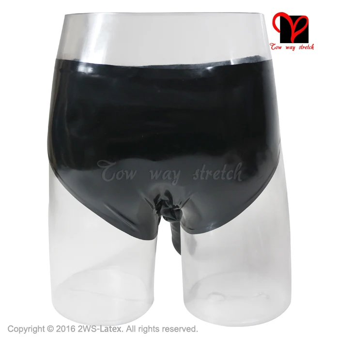 Latex pants Anatomical anal Condom Penis Sheath Low Cut Rubber panties Underwear Underpants plus size KZ-045