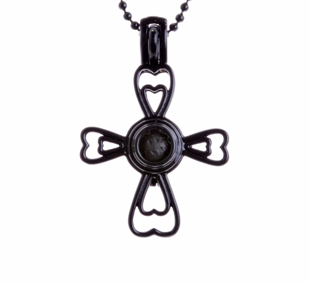 New Black Paint Gothic Style Cross Shape Essential Oil Diffuser Locket Pendant Necklace Lava Stone Ball Chain In Pendant Necklaces From Jewelry New Black Paint Gothic Style Cross Shape Essential Oil Diffuser Locket Pendant Necklace Lava Stone Ball Chain In Pendant Necklaces From Jewelry